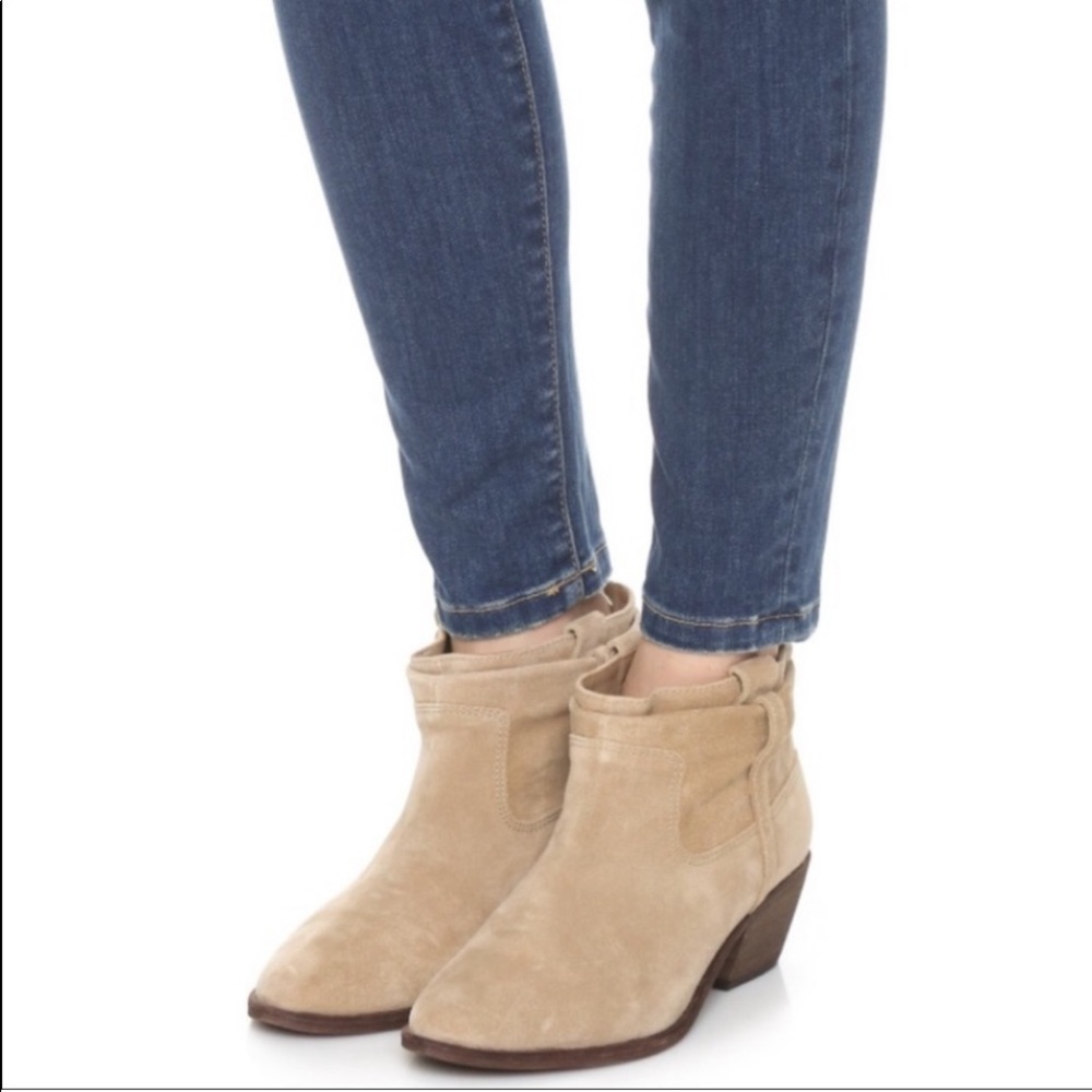 Joie | Ajax Putty Suede Cowhide Heeled Ankle Booties Shoes size 8.5